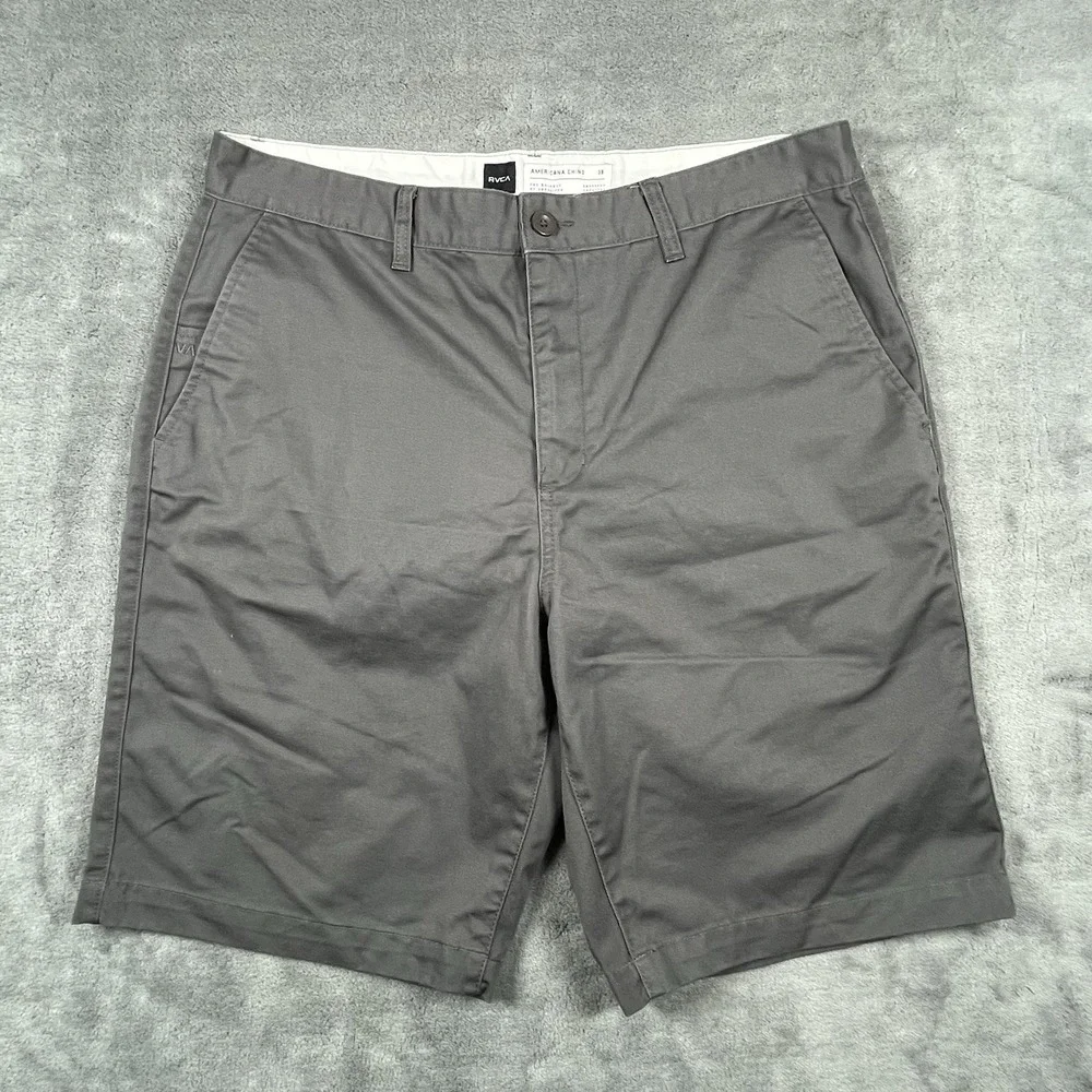 RVCA Week-End Americana Chino Shorts Mens 38 Charcoal Gray Heavy Duty Outdoors